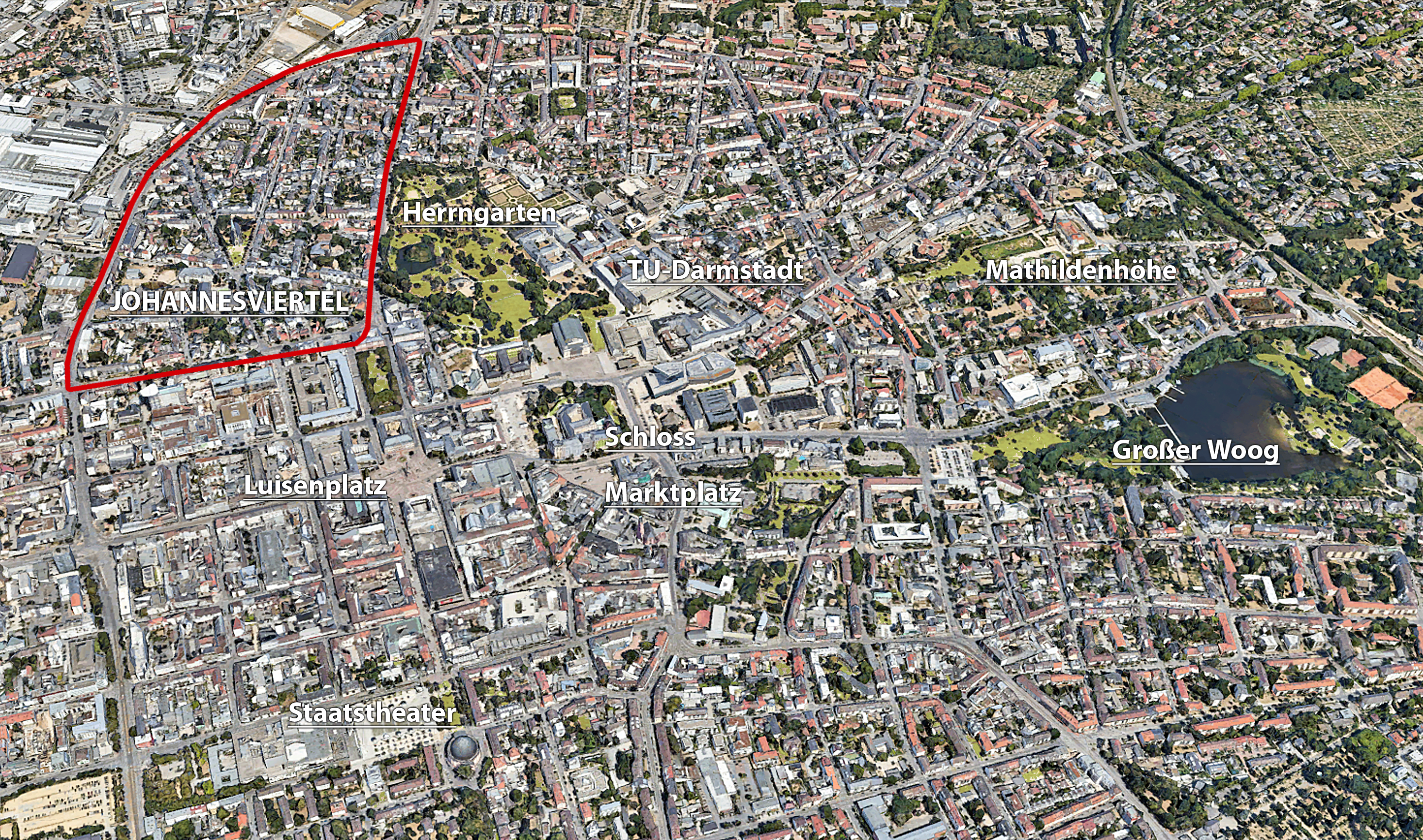 Luftbild: Johannesviertel Darmstadt