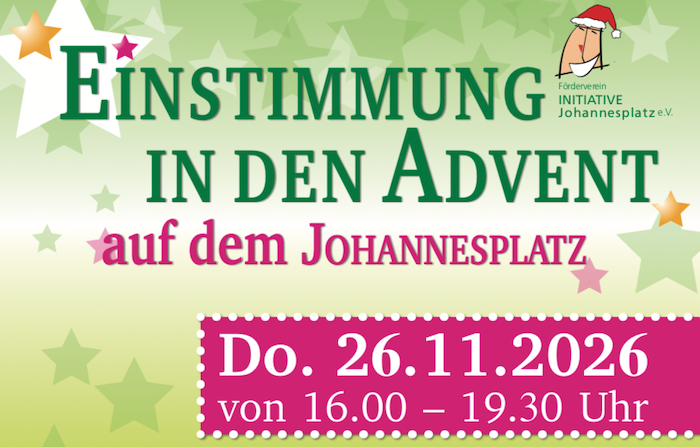 Stimmungsvoller Adventsmarkt auf dem Johannesplatz
 Darmstadt